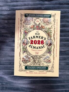 The Old Farmer's Almanac 2026 Paperback - Cream & Red Cover